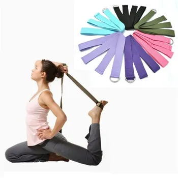 1,8 м x 3,8 см Ремешок для йоги, прочный хлопковый ремешок для упражнений, Регулируемая пряжка с D-образным кольцом, обеспечивающая гибкость для занятий йогой и Пилатесом