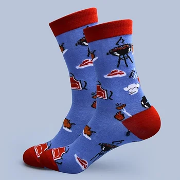 1 Пара нейтральных хлопчатобумажных носков с креативными графическими спортивными носками в стиле аниме
