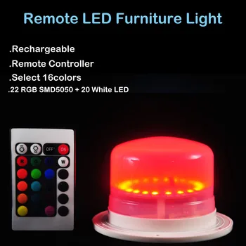 (1 шт./лот) Супер яркий RGBW 4в1 разноцветный перезаряжаемый светодиодный светильник для мебели под столом с пультом дистанционного управления