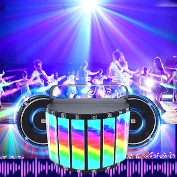 10 Вт RGB Сценический светильник DJ Disco Лазерный световой Проектор LED US AU UK EU Звуковой Стробоскопический Сценический эффект Свадебная Лампа для Рождественской вечеринки