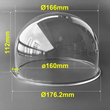 176,2x112 мм 6,9 Дюймов Внешняя Прозрачная Полусфера Из прозрачного акрилового стекла, защитный купол Для IP-камер SONY PTZ