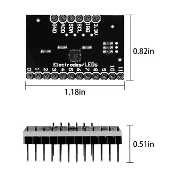 1шт MPR121 Breakout V12 Бесконтактный Емкостный сенсорный датчик Контроллер Клавиатуры Модуль платы разработки для Arduino