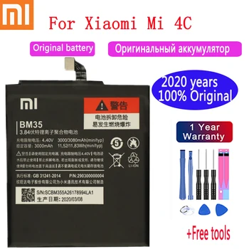 2020 года xiaomi 100% Оригинальный Аккумулятор для телефона Xiaomi Mi 4C 3080 мАч Для телефонов Xiaomi Mi 4C Mi4c + Инструменты