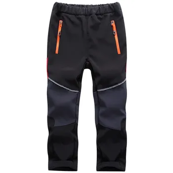 2021 Осенне-Зимние Походные брюки для мальчиков и девочек, Уличные брюки Softshell, Водонепроницаемые Ветрозащитные Термальные для кемпинга, лыжного Скалолазания