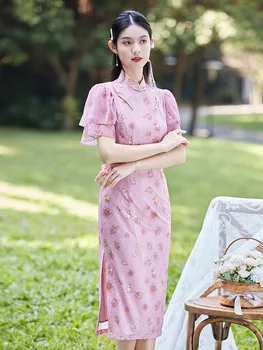 2023 Летний Новый дизайн В китайском стиле Для Милых Девушек, современные длинные платья Ципао