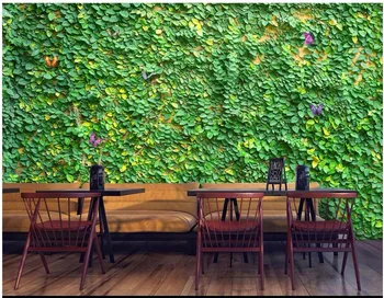 3d обои, фотообои на заказ, Лиана, роза, свежий зеленый лист, фоновая стена, гостиная, домашний декор, 3d настенные фрески, обои