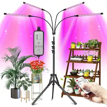4 Головки Светодиодный Светильник для Выращивания Полного спектра Фитолампы USB Clip-on Grow Lamp для Растений, Комнатной Рассады, Палатки для Выращивания Цветов, Коробка Fitolamp