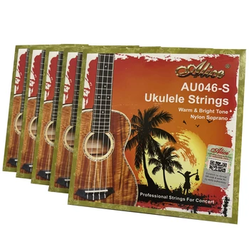 5 Комплектов профессиональных струн для гавайской гитары Alice AU046-S, теплый и яркий тон, нейлоновое сопрано