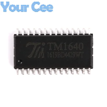 5шт TM1640 Светодиодный цифровой ламповый дисплей Драйвер IC 8 Сегмент × 16 Бит SOP-28 Tianwei SMD микросхема Интегральная схема
