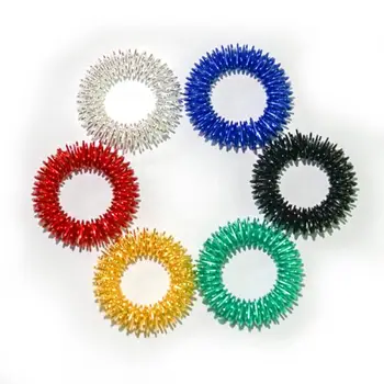 6 Цветов, Колючие сенсорные Пружинные кольца для пальцев, облегчающие Стресс, беспокойство, игрушка для пальцев, Забавная Декомпрессионная игрушка для детей, подвеска для взрослых