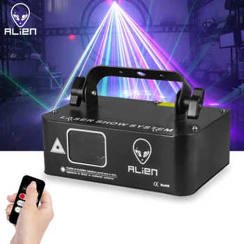 ALIEN 500 МВт RGB Лазерный луч Линейный Сканер Проектор DJ Disco Сценический Световой Эффект Танцевальная Вечеринка Свадьба Праздник Бар Клуб DMX Огни