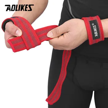 AOLIKES 1 пара Регулируемых Силиконовых противоскользящих тренировочных гантелей для фитнеса, Хлопковые ремни для поднятия тяжестей, Бандаж для поддержки запястья