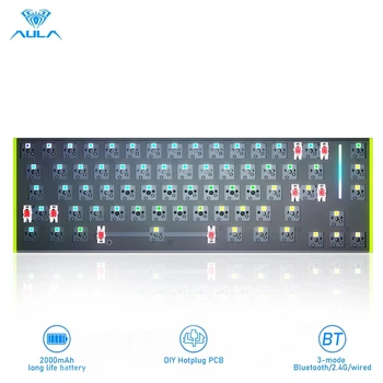 AULA F3267 Клавиатура DIY Hotswap Клавиатура Проводная/Bluetooth/2,4 G 67 Клавиш со светодиодной подсветкой Для MAC/I0S/Android/Windows/ipad
