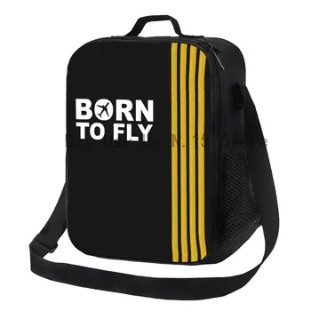 Born To Fly Captain Stripes Flight Pilot Термоизолированная сумка для ланча в авиационном самолете, сумка для ланча, Многофункциональная коробка для Бенто
