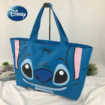 Disney Stitch 2023 Новая Сумка для мамы с Милым Рисунком из Мультфильма, Большая Вместительная Холщовая Дорожная сумка, Водонепроницаемая Складная Модная сумка для покупок