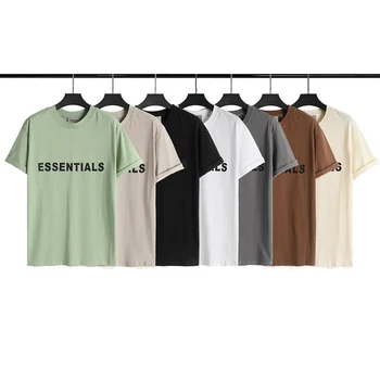 Essentials/ весенне-летняя высококачественная футболка из 100% хлопка 1:1 с коротким рукавом для мужчин и женщин