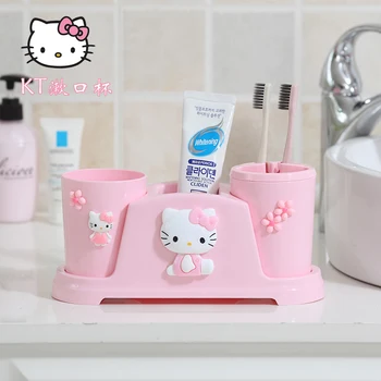 Hello Kitty Home Креативная Милая Мультяшная Чашка для мытья Рта, Держатель для Зубной щетки, Набор Для Пары детских Зубных Чашек