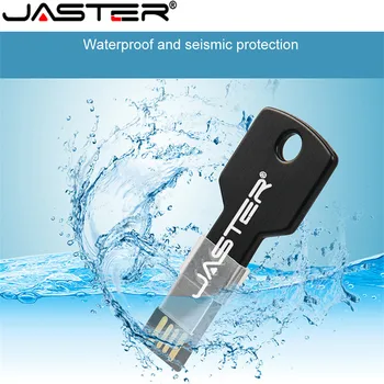 JASTER Металлический ключ USB Флэш-накопитель 64 ГБ Бесплатный Пользовательский ЛОГОТИП Ручки-накопители 32 ГБ Брелок Memory Stick 16 ГБ Продвижение Оптом Автомобилей и телевизоров