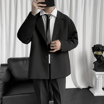 Lin3007-однотонный костюм, модный трендовый комплект из двух предметов
