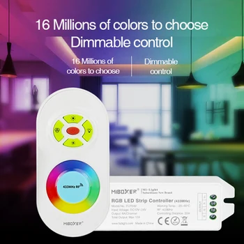 Miboxer 433 МГц Контроллер светодиодной Ленты Одноцветный/Двойной белый (CCT)/RGB Лампа Лента диммер DC 12 В 24 В С Регулируемой Яркостью