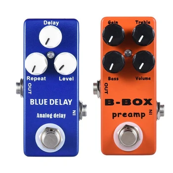 Mosky Deep Blue Delay Мини-Гитарная Педаль эффектов True Bypass и MOSKY B-Box Электрогитарный предусилитель Overdrive Педаль эффектов