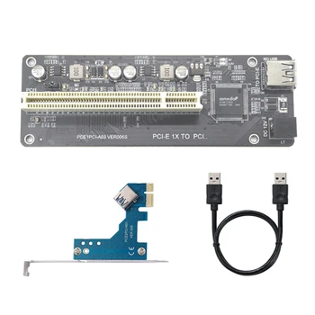PCI E/NVME/Mini PCIE к PCI Riser Card Двойной PCI Высокоэффективный Адаптер Конвертер с кабелем USB 3,0 для настольных ПК с чипом ASM1083