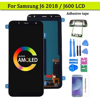 Super AMOLED для Samsung Galaxy J6 2018 J600 J600F J600Y ЖК-дисплей с сенсорным экраном и панелью из сенсорного стекла в сборе
