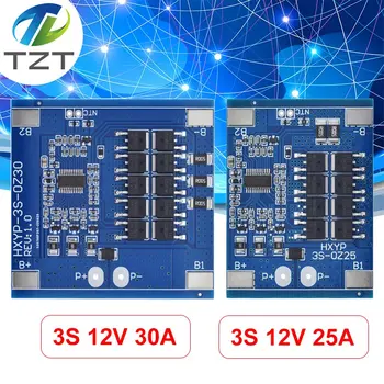 TZT 3S 12V 25A 30A BMS 18650 Плата защиты литиевой батареи 11,1 V 12,6 V От перезаряда С Балансом и контролем температуры