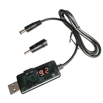 USB к DC5.5/3.5 мм Регулятор Мощности Кабель для зарядки Шнур с переключателем от 5 В до 9 В 12 В Регулируемая линия усиления напряжения