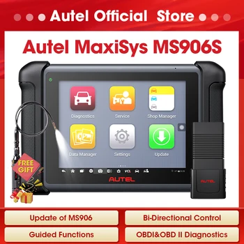 Автомобильный диагностический сканер Autel MaxiSys MS906S ECU, кодирующий OBD2 сканер, Новейший автомобильный диагностический двунаправленный контроль