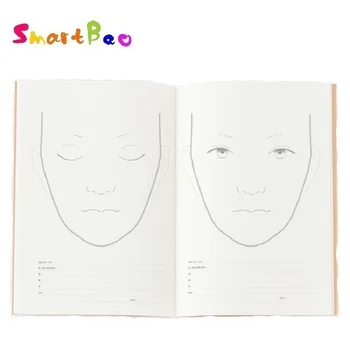 Бумага для рисования лица формата А4, профессиональный шаблон для практики визажиста, брови, губы, Улучшенная косметическая технология для глаз
