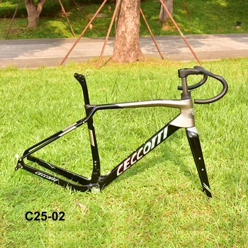 Велосипедная рама CECCOTTI, карбоновая гравийная рама T1000, Полностью скрытая Кабельная Велосипедная Рама