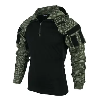 Версия SP2 Тактическая охотничья рубашка, Куртка, боевая форма, Весна-осень, Длинный рукав с капюшоном