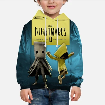 Весенние детские Толстовки Little Nightmares 2, Пуловеры для малышей, топы для мальчиков и девочек, пальто, Детские свитшоты с 3D принтом аниме, подарок