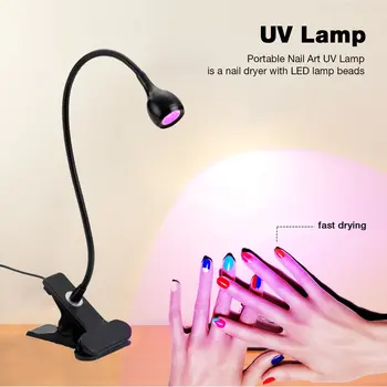 Гибкая Мини-лампа для отверждения УФ-геля, Светодиодные ультрафиолетовые лампы, УФ-лампа с металлической трубкой, USB настольная лампа, сушилка для ногтей для дизайна ногтей 