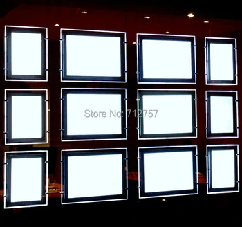 Двусторонний светодиодный световой короб в хрустальной рамке для выставки плакатов Агентства недвижимости 6шт Размер A3 + 6шт Размер A4