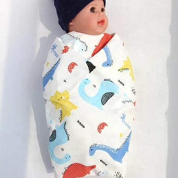 Детское Муслиновое Мягкое Хлопчатобумажное Одеяло для младенцев, Пеленание с Мультяшным принтом, Спальный мешок для новорожденных, чехол для коляски, спальный мешок