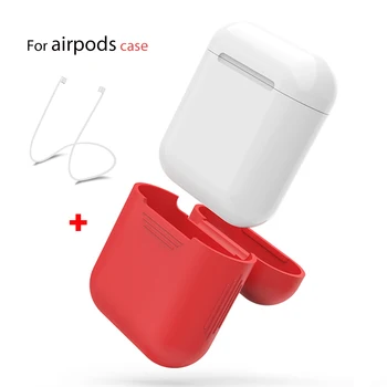 Для Apple Airpods Air Pods Силиконовый Красный чехол, защитный чехол, защита от потери, Элегантный чехол, Аксессуары для Чехлов