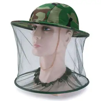 Камуфляжная шляпа Пчеловода от пчел, Сетчатая Рыболовная шляпа, Солнцезащитная маска от насекомых, Москитная сетка, открытый зонт, головные уборы
