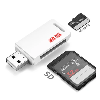 Кард-ридер USB 2,0 SD/Micro SD TF OTG Смарт-Адаптер для карт памяти для Ноутбука 2 в 1 Мини-Размер USB2.0 Кард-ридер для Ноутбука