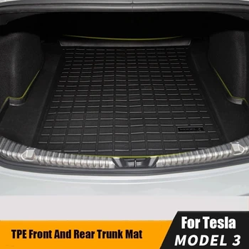 Коврик для заднего багажника автомобиля TPE для автомобиля Tesla Model 3 Y, Водонепроницаемые защитные накладки, Аксессуары для ковриков для багажника Грузового лайнера 2017-2022