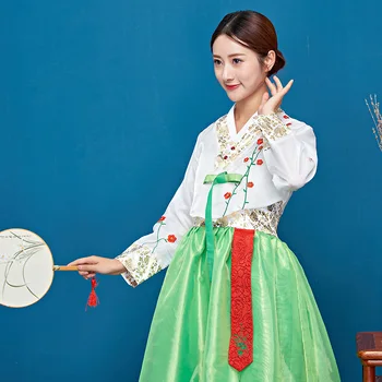 Корейский Костюм Ханбок, народный костюм для танцев, одежда для выступлений взрослых, Комплект костюмов для ежегодного Общего собрания, Новый стиль, Осень