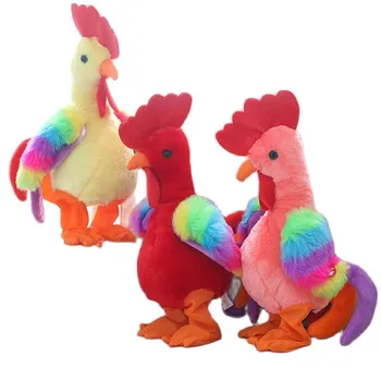 Красочный Пасхальный Петух Шумные игрушки Электрическая Курица Музыкальные Сумасшедшие Танцы Поющая Плюшевая кукла Петух Утка Лягушка