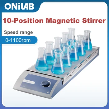 Лабораторная 10-позиционная магнитная мешалка ONILAB MS-S10