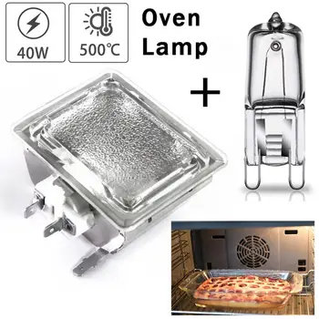 Лампа для духовки Мощностью 40 Вт G9 с держателем для лампы, термостойкая Сменная лампа для микроволновой печи, Холодильник, тостер, вентилятор, светильник