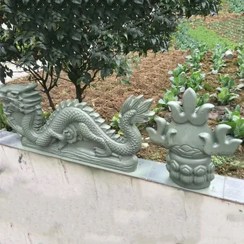 Летний бриз 90 см/35,4 дюйма Пластиковая Форма для Статуи Китайского Дракона с Огненной Жемчужиной Скульптурная Форма Яркий Традиционный Садовый Инструмент