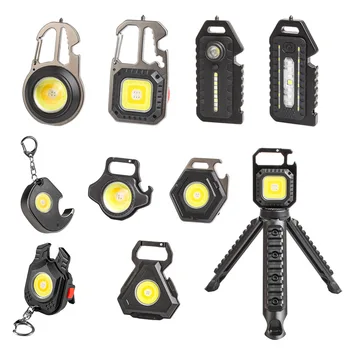 Мини Многофункциональный брелок Cob 800 мАч, фонарик, прожектор для ночной Рыбалки, уличная Зарядка для дома, светодиодный портативный аварийный светильник