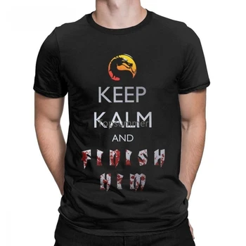 Мужская футболка Mortal Kombat, Футболки Keep Calm, футболка, Потрясающая уличная одежда, Креативная летняя одежда из 100% хлопка Оверсайз