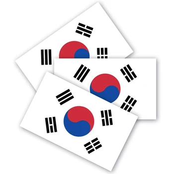 Наклейки на бампер с южнокорейским флагом, 3 упаковки, изготовлены из прочного водонепроницаемого материала, виниловые наклейки на багажник мотоциклетного шлема
