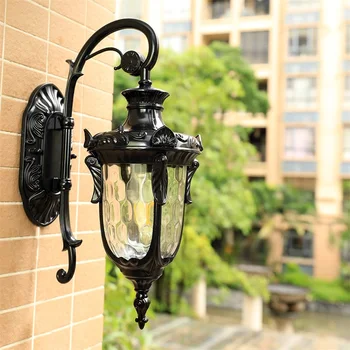 Наружный настенный светильник, Классическое ретро Черное Освещение, светодиодные бра, Водонепроницаемые Декоративные для домашнего Прохода